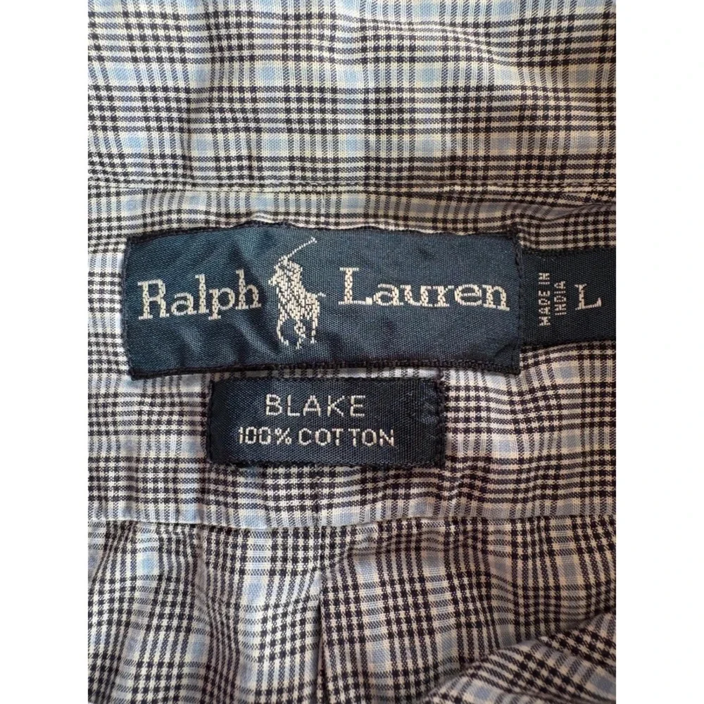 Polo Ralph Lauren Blake Mens Large Blue Plaid Short Sleeve Button Down Shirt